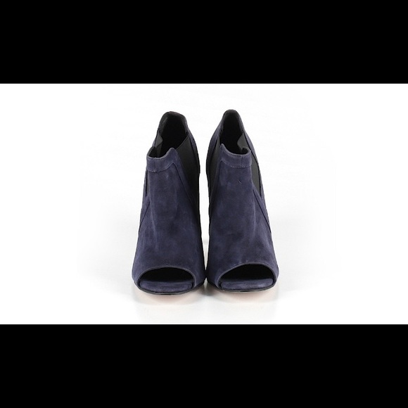 ShoeMint, navy suede peep toe, Size 9S - Picture 2 of 3